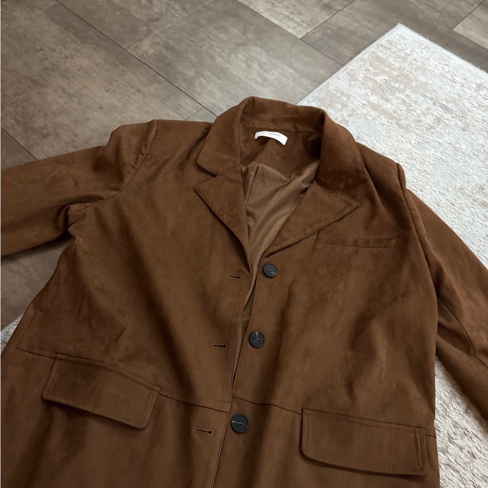 Brown Suede Blazer for Women - Picture 7 of 10